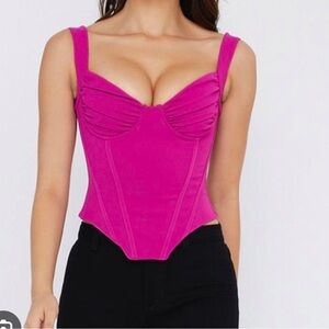 House of CB Dana Pink Fitted Bustier Top
